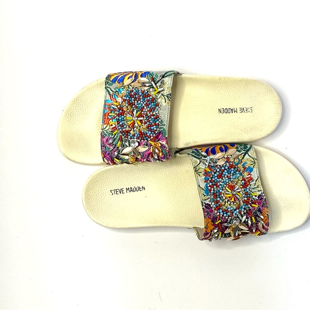 Steve Madden Multicolor Floral Slide Sandals - Picture 2 of 6